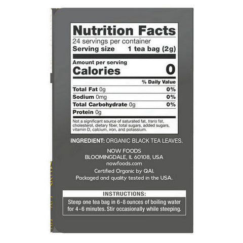 Now Foods, Boldly Black Tea Organic, 25 Bags Now Foods