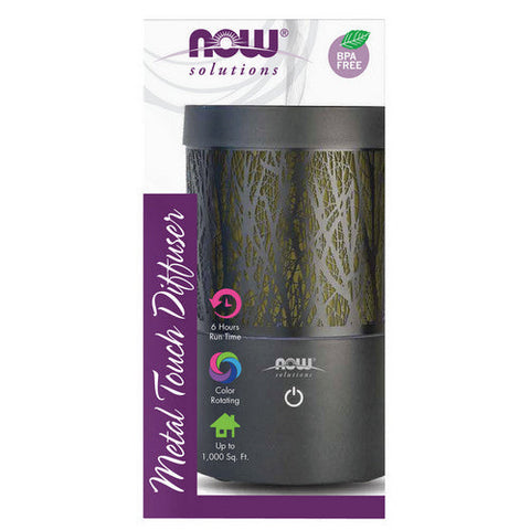 Now Foods, Ultrasonic Metal Touch Oil Diffuser, 1 Count Now Foods