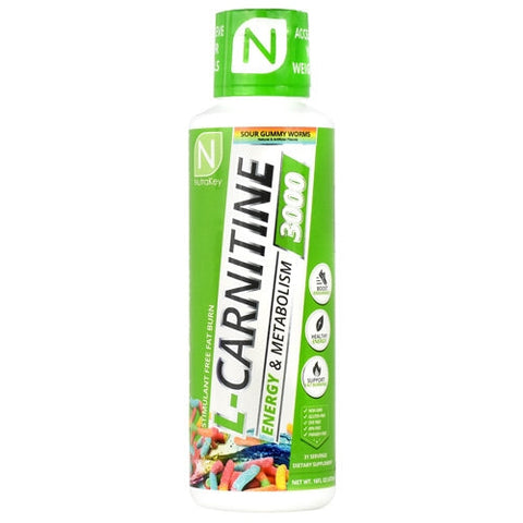 Nutrakey, Liquid L-Carnitine 3000, Sour Gummy 16 Oz Nutrakey