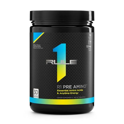 Rule 1, R1 Pre Amino, Blue Razz Lemon 249 Grams Rule 1