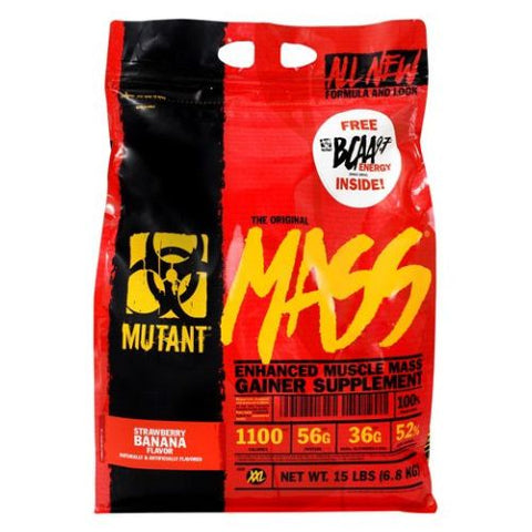 Mutant, Muscle Mass Gainer, Banana Strawberry 15 lbs Mutant