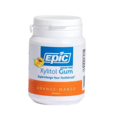 Epic Dental, Xylitol Sweetened Gum, Orange-Mang 50 Count Epic Dental