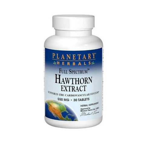 Planetary Herbals, Full Spectrum Hawthorn Extract, 30 Tabs Planetary Herbals