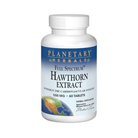 Planetary Herbals, Full Spectrum Hawthorn Extract, 60 Tabs Planetary Herbals