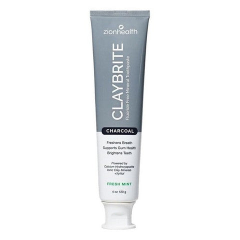 Zion Health, Claybrite Activated Charcoal Toothpaste, 4 Oz Zion Health