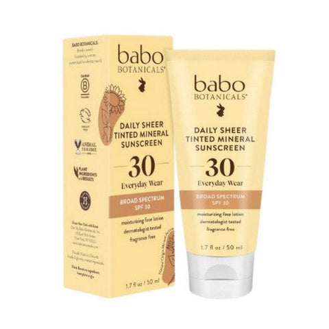 Babo Botanicals, Daily Sunscreen Sheer SPF 30, 1.7 Oz Babo Botanicals