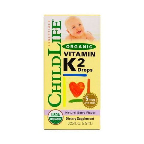 Child Life Essentials, Organic Vitamin K2 Drops Natural Berry, 5 Mcg, 0.25 Oz (7.5 ML) Child Life Essentials