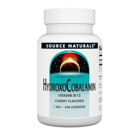 Source Naturals, HydroxoCobalamin Vitamin B-12 Cherry, 1 Mg, 240 Count Source Naturals