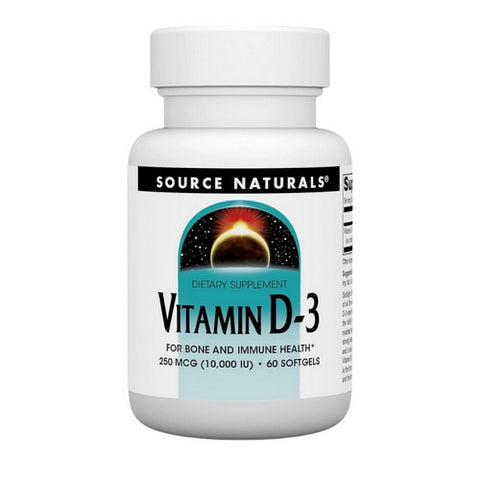 Source Naturals, Vitamin D-3, 10000 IU, 60 Softgels Source Naturals