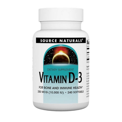 Source Naturals, Vitamin D-3, 10000 IU, 240 Softgels Source Naturals