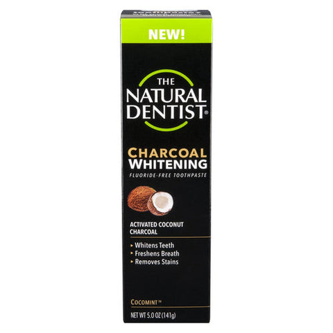 Natural Dentist, Charcoal Whitening Fluoride-Free Toothpaste Cocomint, 5  Oz Natural Dentist