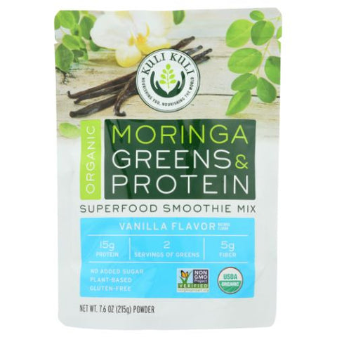 Kuli Kuli, Moringa Greens & Protein Superfood Smoothie Mix, Vanilla 7.6 Oz Kuli Kuli