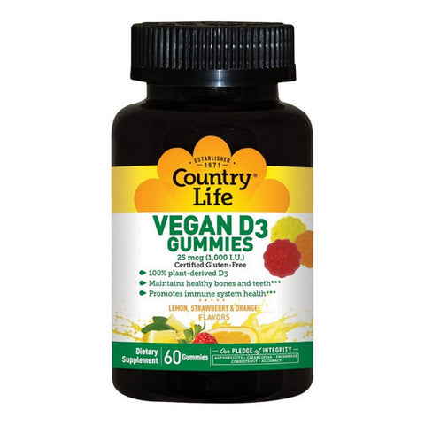 Country Life, Vegan D3 Gummies, 60 Count Country Life