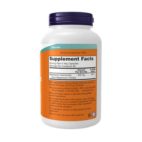 Now Foods, Magnesium Citrate, 240 Veg Caps Now Foods