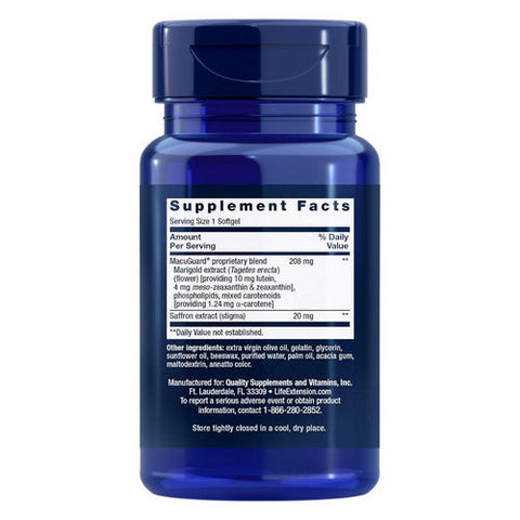 Life Extension, Macuguard Ocular Support With Saffron, 60 Softgels