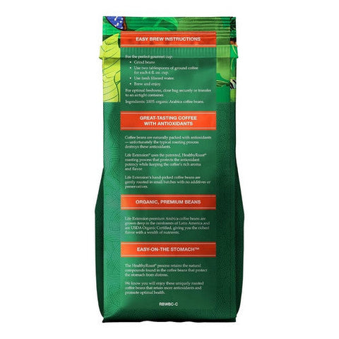 Life Extension, Rainforest Blend Whole Bean Coffee, 12 Oz