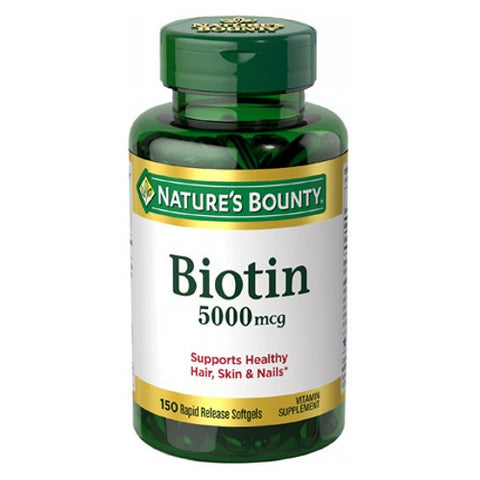 Nature's Bounty, Biotin, 5000 mcg, 24 X 150 Softgels Nature's Bounty