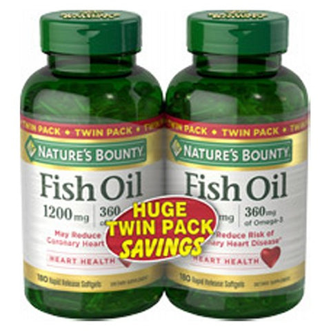 Nature's Bounty, Fish Oil, 1200 mg, 6 X (180+180 Liguid Softgels) Nature's Bounty