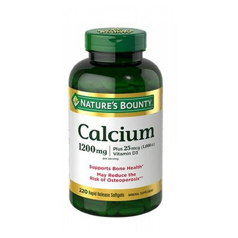 Nature's Bounty, Calcium Plus Vitamin D 1000 IU, 1200 mg, 12 X 220 Softgels Nature's Bounty