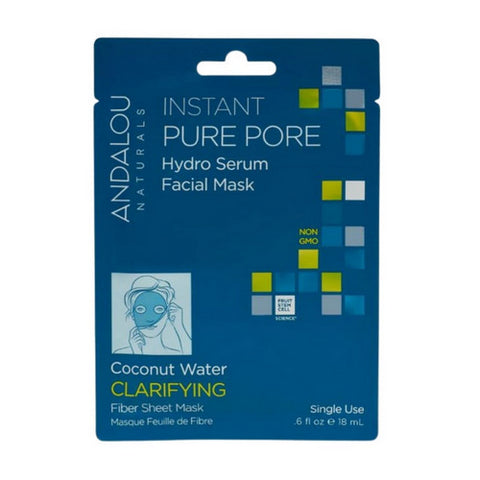 Andalou Naturals, Instant Pure Pore Hydro Serum Facial Mask, 0.6 Oz Andalou Naturals