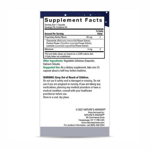 Nature's Answer, Melatonin Plus, 5 Mg, 60 Veg Caps Nature's Answer