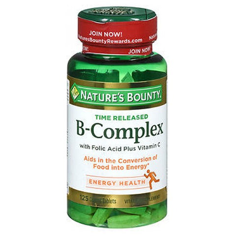 Nature's Bounty, Natures Bounty B Complex Plus C Time Release High Potency Vitamin, 24 X 125 Tabs Nature's Bounty