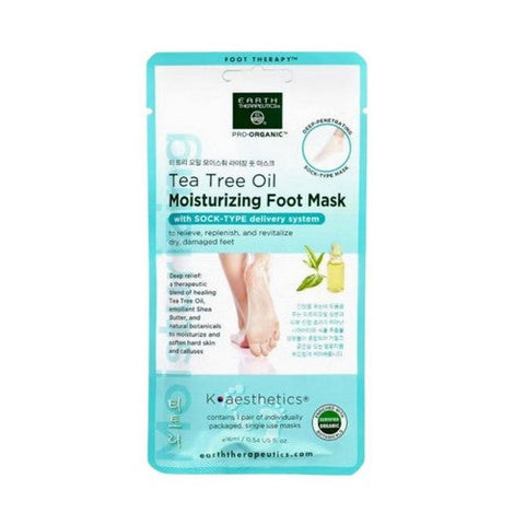 Earth Therapeutics, Tea Tree Oil Moisturizing Foot Mask, 1 Unit Earth Therapeutics