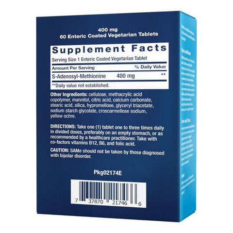 Life Extension, SAMe (S-Adenosyl-Methionine), 400mg, 60 Enteric Coated Tabs Life Extension