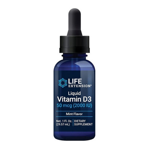 Life Extension, Liquid Vitamin D3 Mint Flavor, 50 mcg (2000 IU), 1 Oz Life Extension