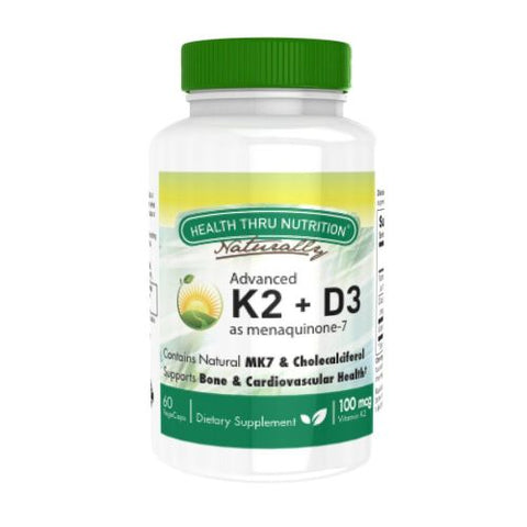 Health Thru Nutrition, Advanced K2 as Menaquinone 7 + Vitamin D3, 60 Softgels Health Thru Nutrition