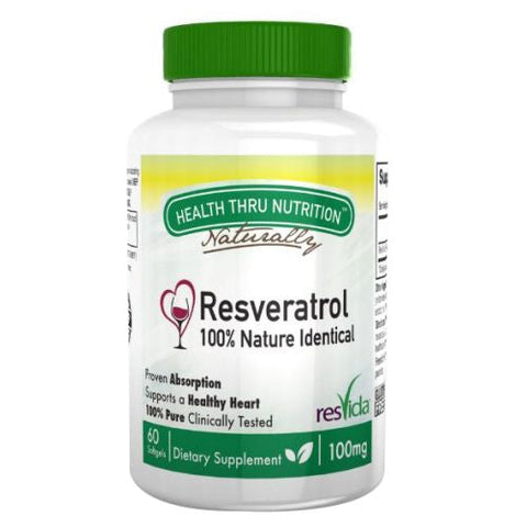 Health Thru Nutrition, Resveratrol ResVida, 100 mg, 60 Softgels Health Thru Nutrition