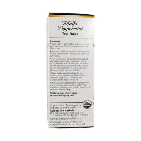 Celebration Herbals, Organic Alfalfa Peppermint Tea, 24 Bags Celebration Herbals