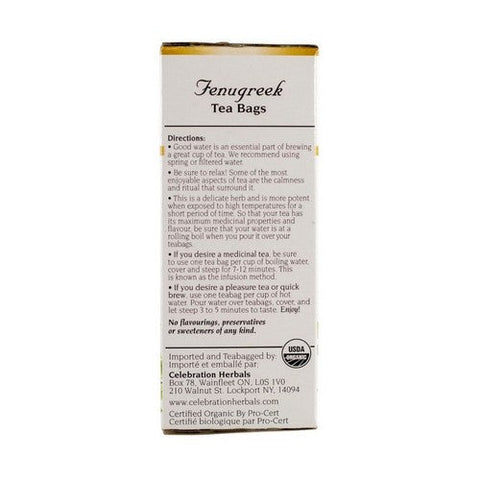Celebration Herbals, Organic Fenugreek Seed Tea, 24 Bags Celebration Herbals