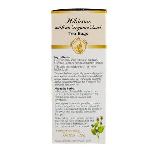 Celebration Herbals, Organic Twist Hibiscus Tea, 24 Bags Celebration Herbals