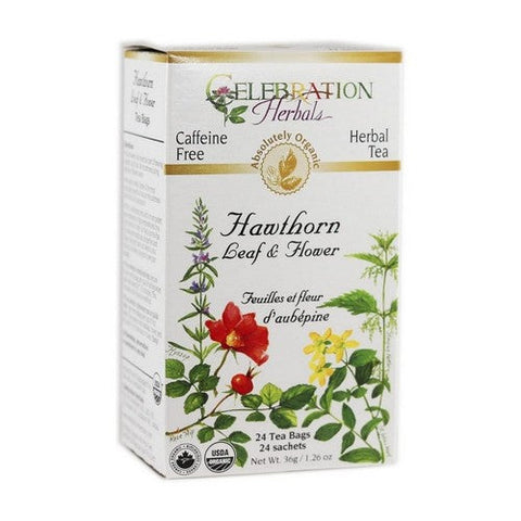 Celebration Herbals, Organic Hawthorn Leaf & Flower Tea, 24 Bags Celebration Herbals