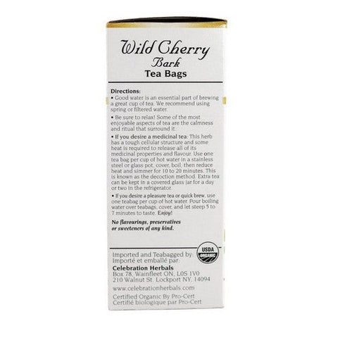 Celebration Herbals, Organic Wild Cherry Bark Tea, 24 Bags Celebration Herbals