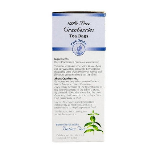 Celebration Herbals, Cranberries Pure Tea, 24 Bags Celebration Herbals