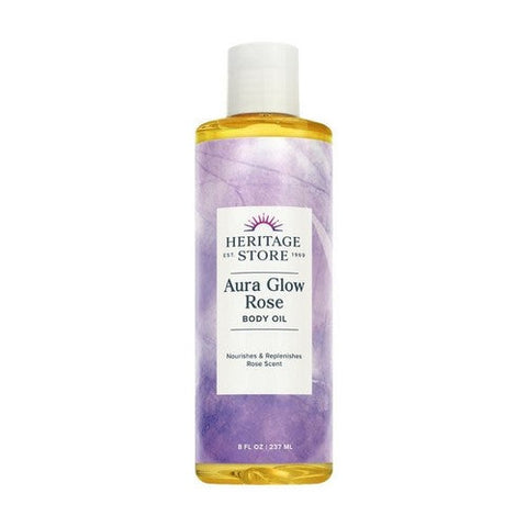 Heritage Store, Aura Glow Body Oil Rose, 8 Oz Heritage Store