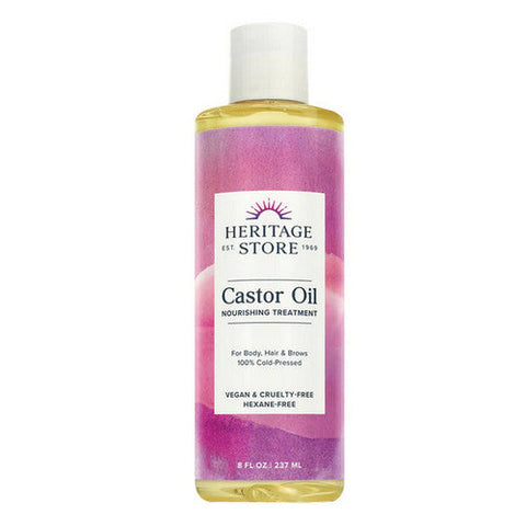 Heritage Store, Castor Oil Cold Pressed, 8 Fl Oz Heritage Store