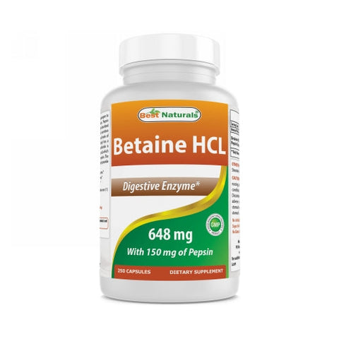 Best Naturals, Betaine HCL, 648 Mg, 250 Caps Best Naturals