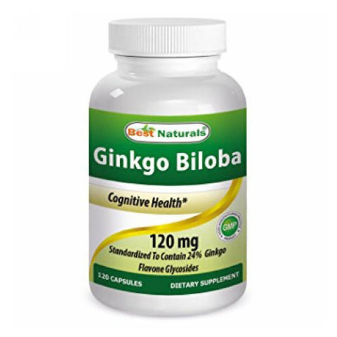 Best Naturals, Ginkgo Biloba, 120 mg, 120 Caps Best Naturals
