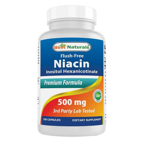 Best Naturals, Niacin Flush Free, 500 mg, 180 Caps Best Naturals