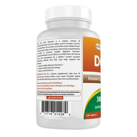 Best Naturals, DGL Chewable, 380 mg, 180 Tabs Best Naturals