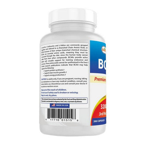 Best Naturals, BCAA Branch Chain Amino Acid, 800 Mg, 200 Caps Best Naturals