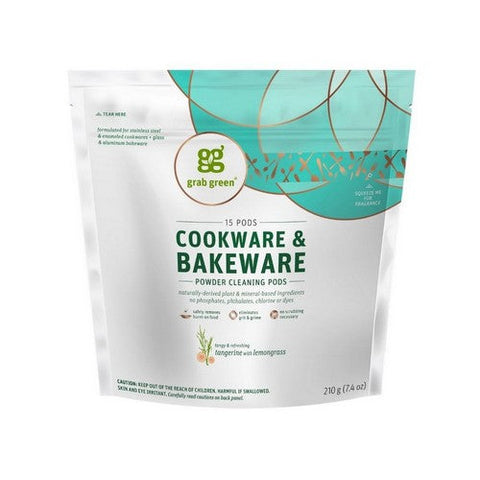 Grab Green, Cookware And Bakeware Cleaner Pods Tangerine With Lemongrass, 7.4 Oz Grab Green