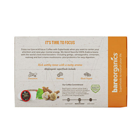 Bare Organics, Focus Coffee K-Cups, 10 Count