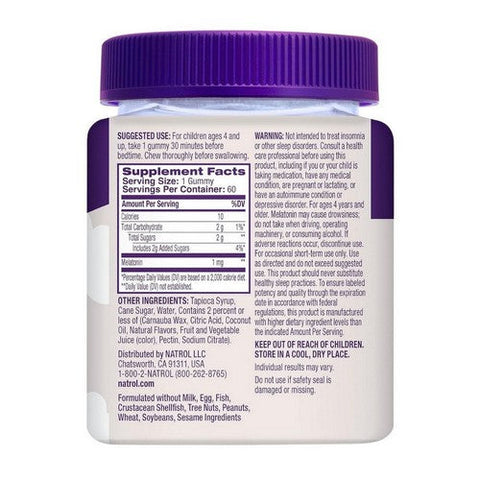 Natrol, Kids Melatonin Raspberry, 1 Mg, 90 Gummies Natrol