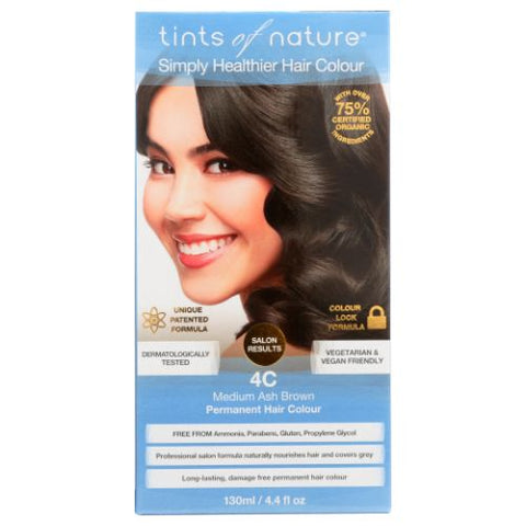 Tints of Nature, Permanent Hair Color, 4C Medium Ash Brown 4.4 Oz Tints of Nature