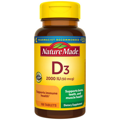 Nature Made, Nature Made Vitamin D3 Tablets, 2000 IU, 100 Tabs Nature Made