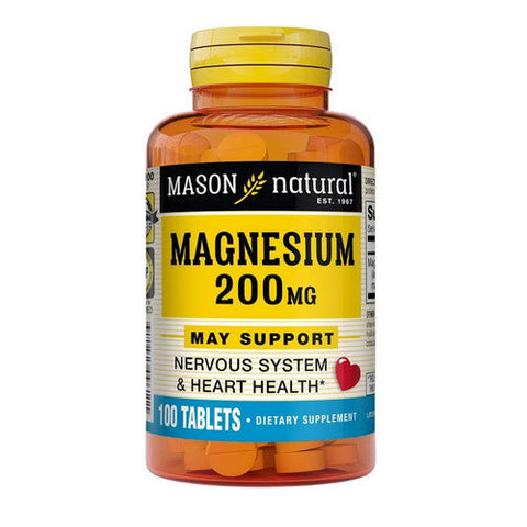 Mason, Magnesium Tablets, 200 Mg, 100 Tabs Mason